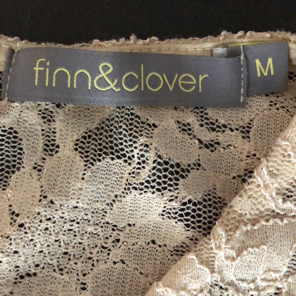 Finn & Clover Lace, Short Sleeve, Cream Peplum Top - Picture 6 of 7